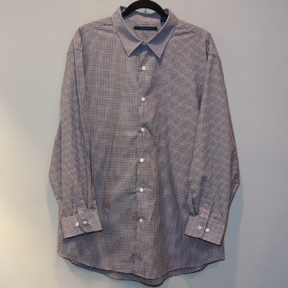 Perry Ellis Checkered Men's Shirt Button Down Long Sleeve Purple Plaid Size XXL - Picture 3 of 10